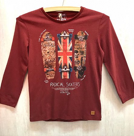 Camiseta Infantil com Manga Longa de Skate da Colcci