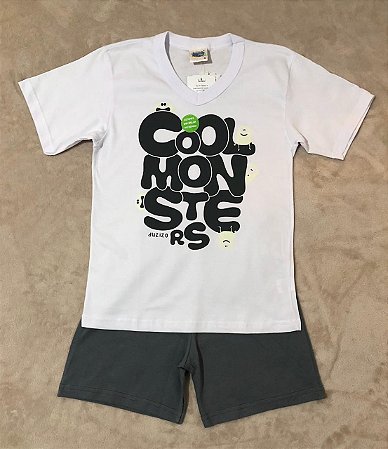 Pijama Infantil de Menino com Bermuda de Malha da Duzizo
