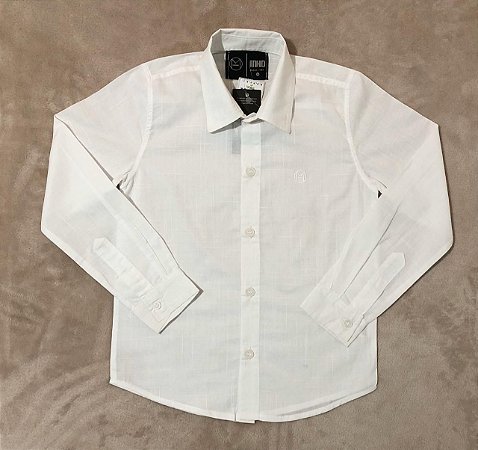 Camisa Juvenil Branca Social em Cambraia de Linho