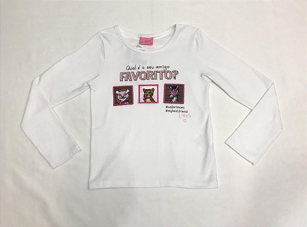 Blusa Infantil de Manga Longa com Estampa de Animal da Momi