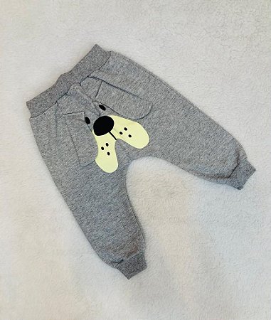 Calça de Bebê Moletom Flanelado com Orelha no Bumbum