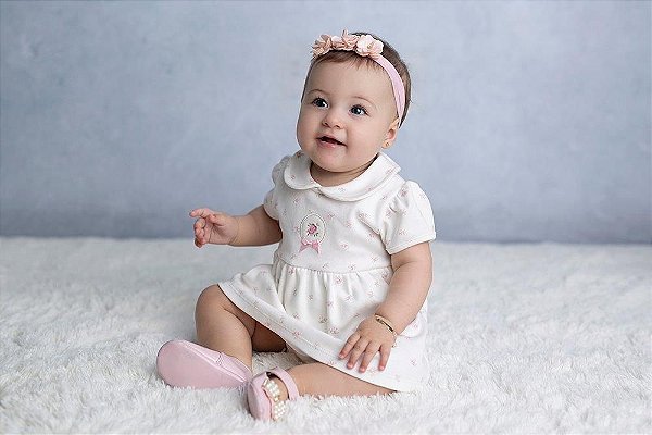 Vestido de Bebê Cores Diferentes Estampado da Piu Piu