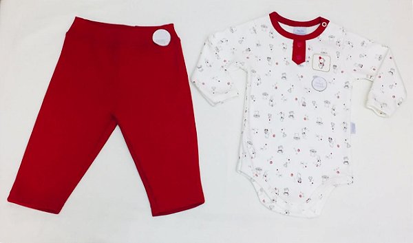 Conjunto de Bebê com Body Algodão Egípcio da Piu Piu