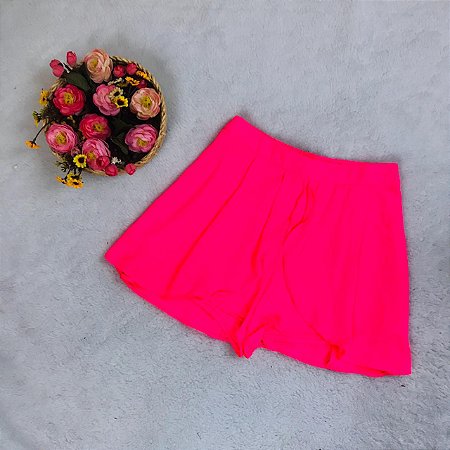 Shorts Saia Infantil Juvenil Pink Neon da Vanilla Cream