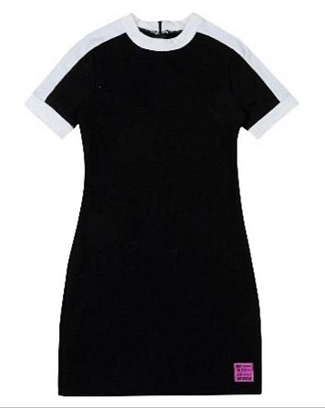 Vestido Juvenil Manga Curta Sporty Jaquard Letras da Authoria