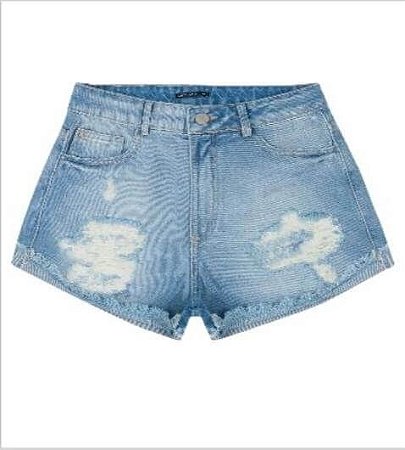 Shorts Juvenil Jeans Claro Rasgado da Authoria