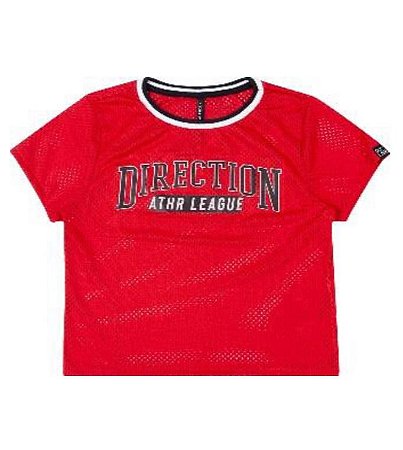 Blusa Infantil Juvenil Vermelha Cropped Tela da Authoria Tam 14
