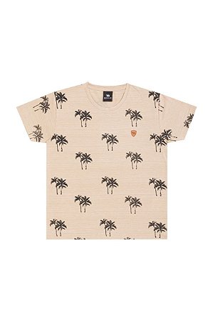 Camiseta Infantil Manga Curta Estampada de Coqueiros da Biogas