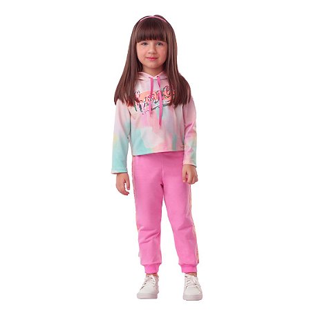 Conjunto Infantil de Frio em  Moletom com Calça Tie Dye da Mon Sucré
