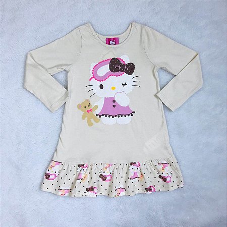 Camisola Infantil Manga Longa Bege da Hello Kitty Tamanho 1