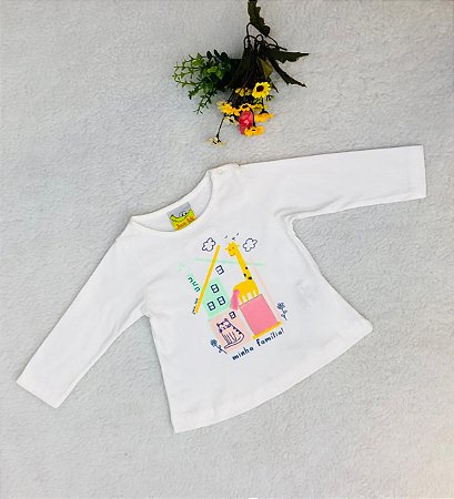 Blusa de Bebê Infantil Bege Manga Longa Casinha da Nini & Bambini