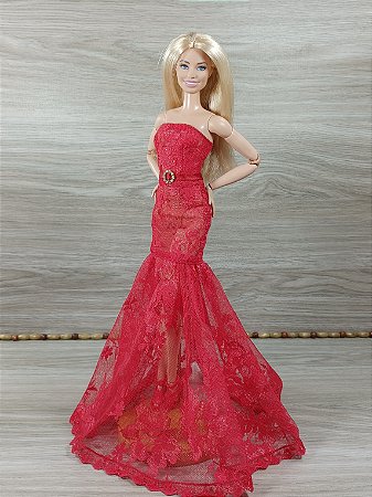 Vestido renda vermelha - Barbie