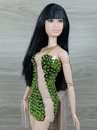 Vestido paetê verde