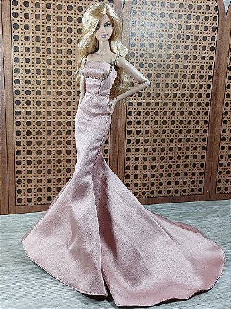 Vestido rosê com strass - IT