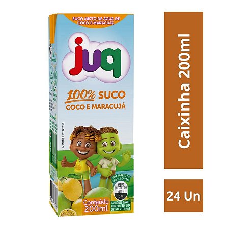 Suco Misto De Água De Coco E Maracujá | JUQ 200ml  | Caixa C/24 Unidades
