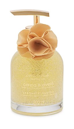 SABONETE LUXO CEREJA E AVELA GLITER DOURADO- 200 ML