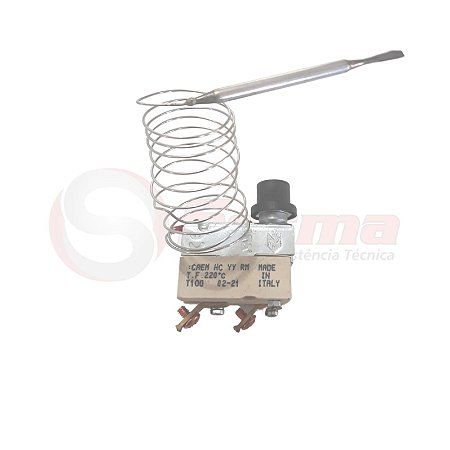 Termostato de segurança 220°C 25A com rearme manual