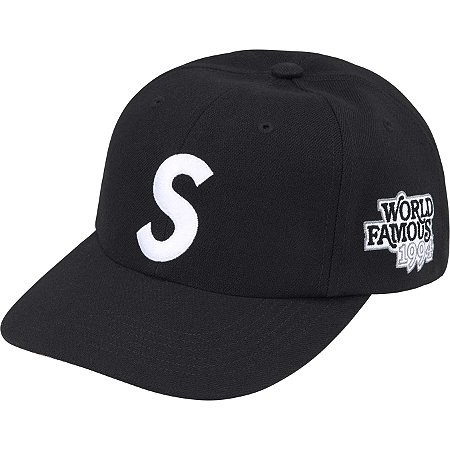 SUPREME - Boné WORLD FAMOUS S LOGO 6-PANEL Black