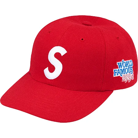 SUPREME - Boné " WORLD FAMOUS S LOGO 6-PANEL Red "