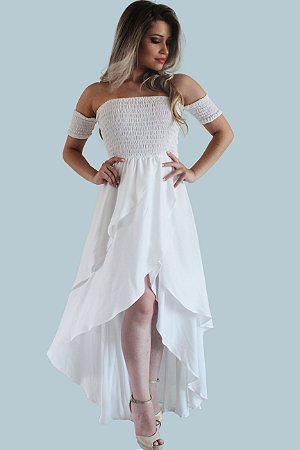 vestido preto com tela transparente