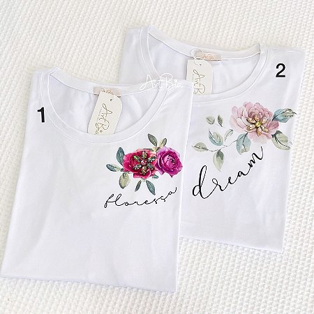 Tshirt Floresça e Dream floral