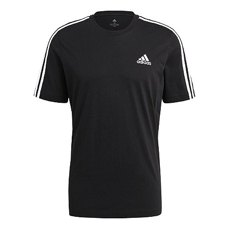 Camiseta Adidas Essentials 3s Preto/Branco Masculino