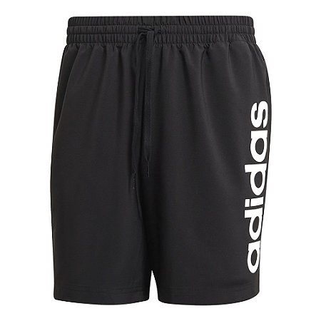 Shorts Adidas Logo Linear Chelsea Preta Masculino