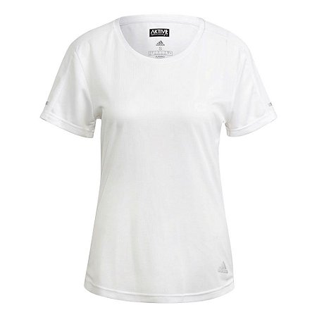 Camiseta Adidas Run It Branco Feminino
