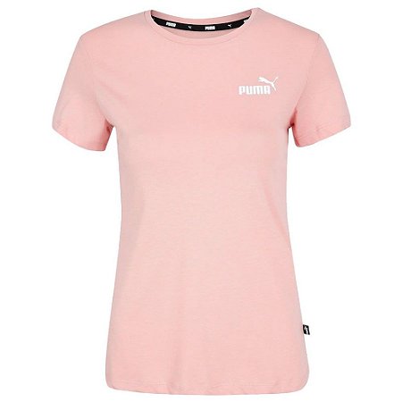 Camiseta Puma Ess Small Logo Rosa Feminino