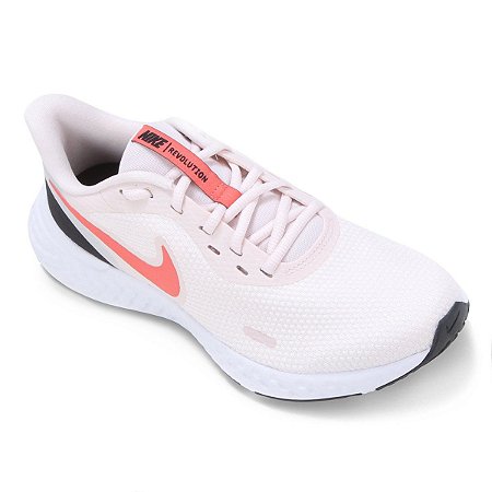Tenis Nike Revolution 5 Rosa Claro/Coral Feminino