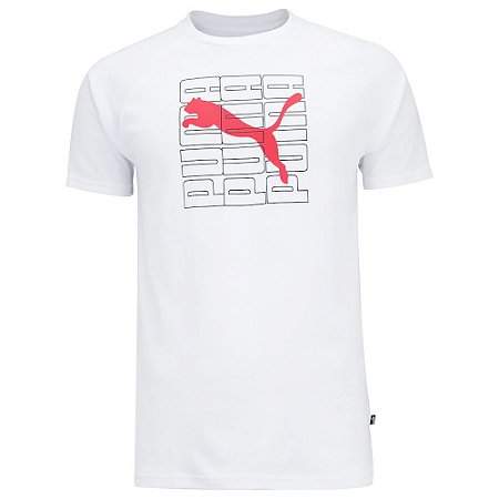 Camiseta Puma Dimensional Graphic Branco Masculino