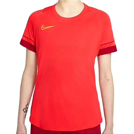 Camiseta Nike Dry Academy21 Top SS Laranja Feminino
