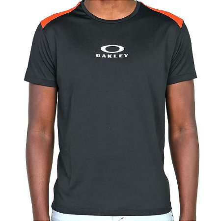 Camiseta Oakley Dynamic Breathe Ii Preto e Laranja Masculino