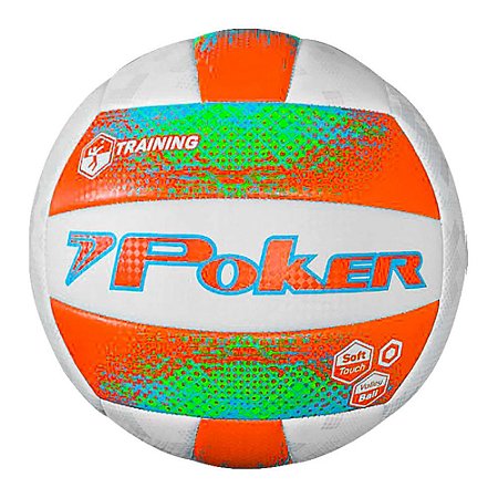 Bola De Volei Poker Training Color Fun Laranja e Verde