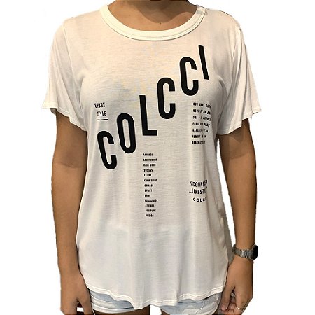 Camiseta Colcci Detalhe Tela Sport Feminino Branco