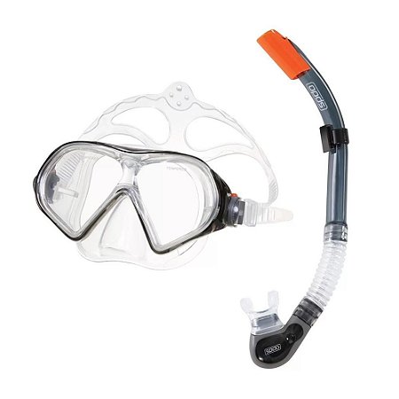 Máscara e Snorkel Speedo Belize Kit II Fume Translucido Pret