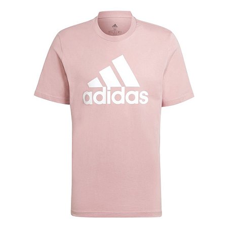 Camiseta Adidas Training Logo Rosa Claro Masculino