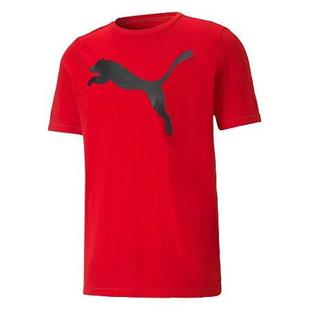 Camiseta Puma Active Big Logo Tee Vermelho Masculino