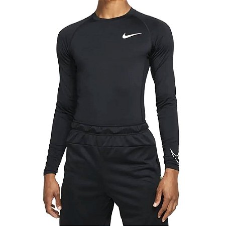 Camiseta Nike Pro Dri Fit Tight LS Preto Masculino
