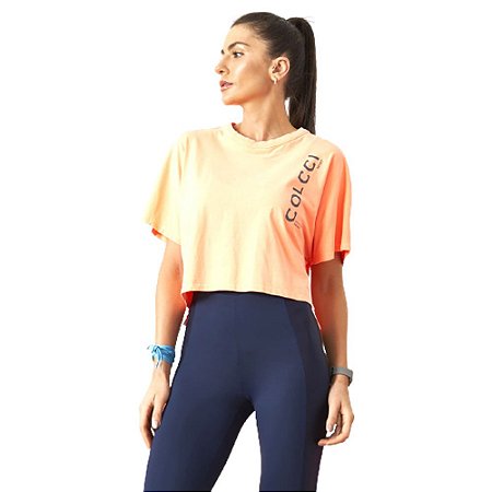 Camiseta Colcci Basic Feminino Laranja Pumpkin