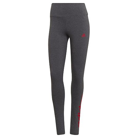 Calça Legging Adidas Essentials Logo Linear Feminino Cinza