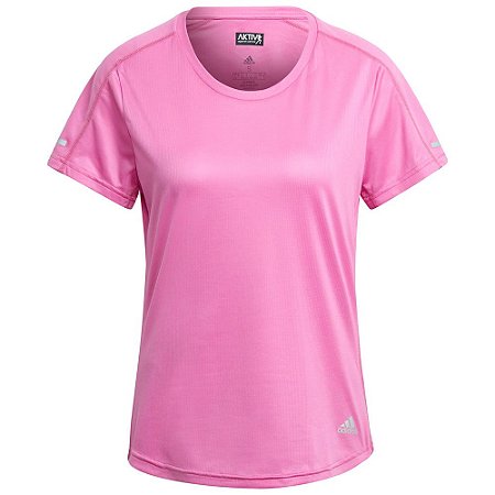 Camiseta Adidas Run It Feminino Rosa