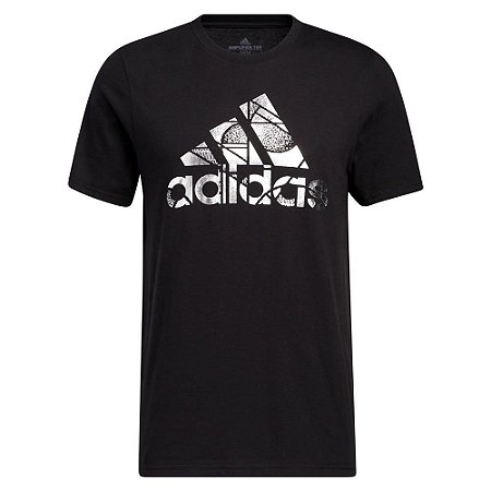 Camiseta Adidas Logo Foil Bos Preto Masculino