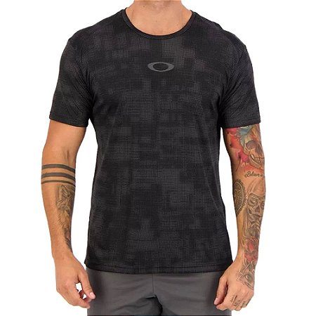 Camiseta Oakley Digital Printed Preto e Cinza Masculino