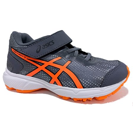 Tenis Asics Infantil Fantasy 4 PS Preto e Laranja