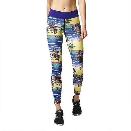 Calça Legging Adidas G1 Salinas Print Roxo