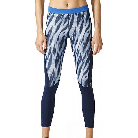 Calça Legging Adidas TF Print Azul