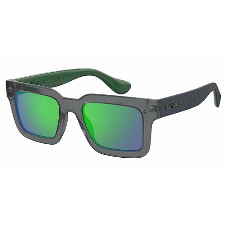 Óculos De Sol Solar Havaianas Vicente Cinza Lente Verde