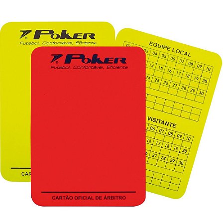 Cartão de Arbitro de Campo Poker Oficial Kit 2 Peças