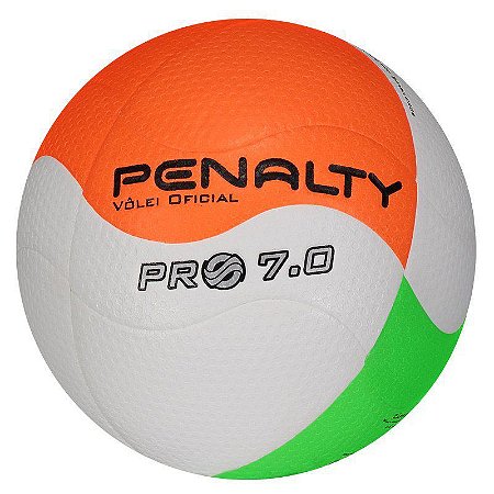 Bola De Volei Penalty 7.0 Pro Ix Branco-Laranja-Verde